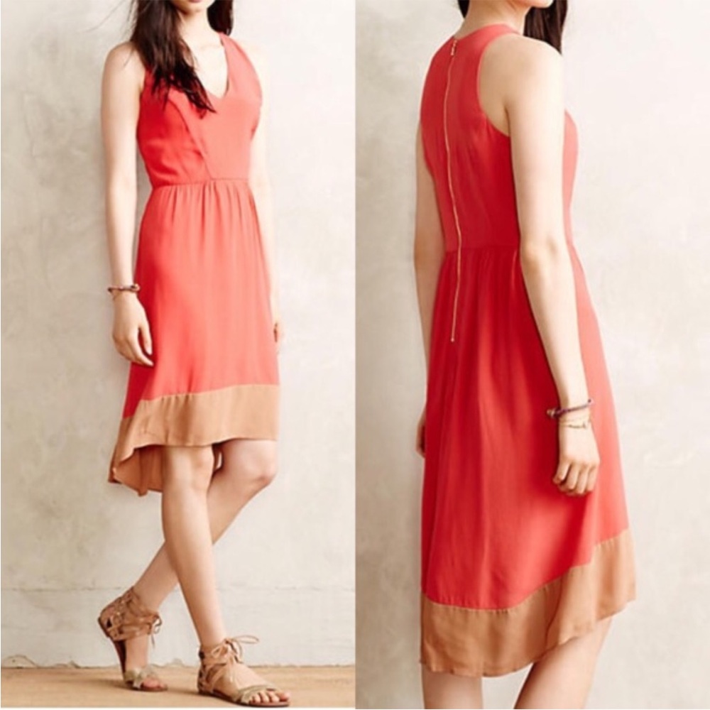 Anthropologie Sam and Lavi Cece hi-low Sleeveless 2 Tone Dress, size L